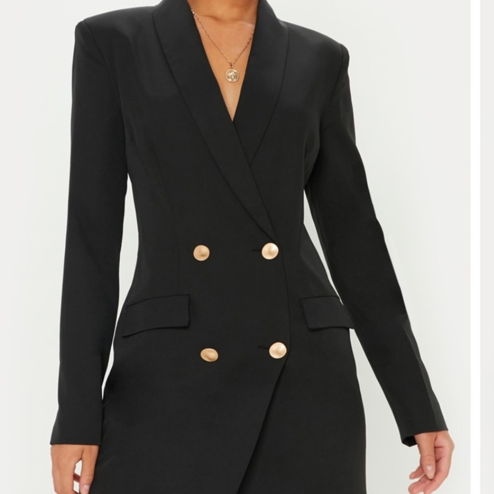 Pretty Little Thing Black Blazer Dress